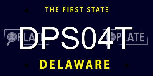 DPS04T Delaware License Plate