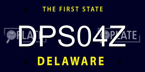 DPS04Z Delaware License Plate
