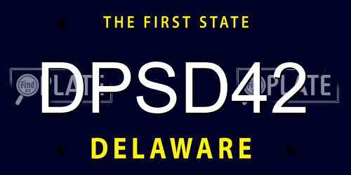 DPSD42 Delaware License Plate