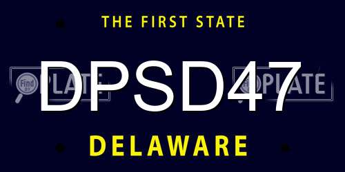 DPSD47 Delaware License Plate