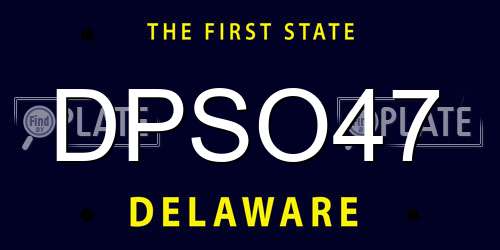 DPSO47 Delaware License Plate
