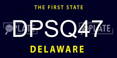 DPSQ47 Delaware License Plate