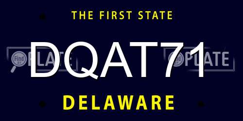 DQAT71 Delaware License Plate