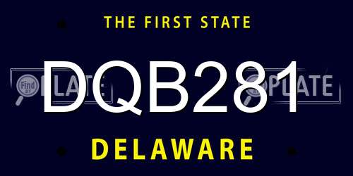 DQB281 Delaware License Plate