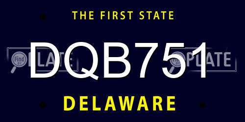 DQB751 Delaware License Plate