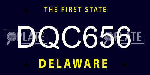 DQC656 Delaware License Plate