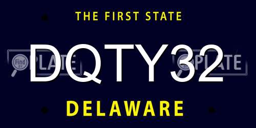 DQTY32 Delaware License Plate