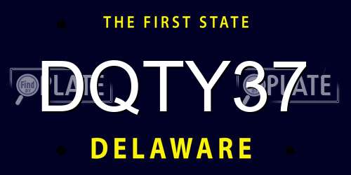 DQTY37 Delaware License Plate