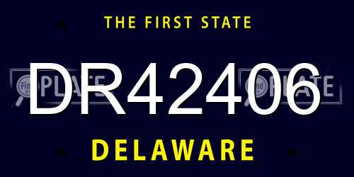 DR42406 Delaware License Plate