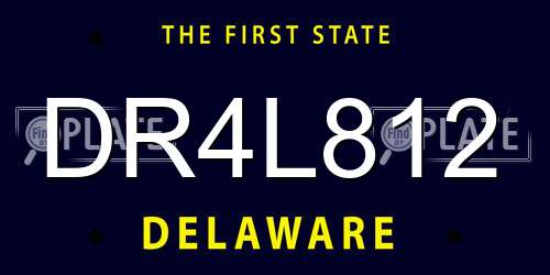 DR4L812 Delaware License Plate