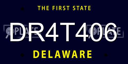DR4T406 Delaware License Plate