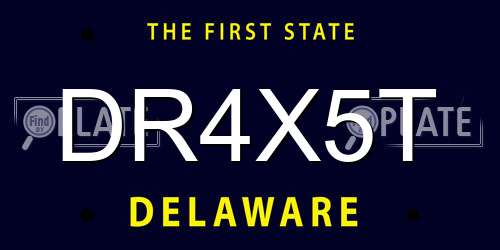 DR4X5T Delaware License Plate
