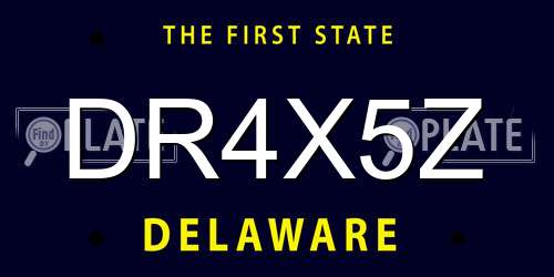 DR4X5Z Delaware License Plate