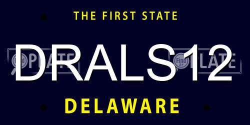 DRALS12 Delaware License Plate