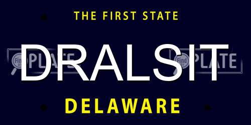 DRALSIT Delaware License Plate