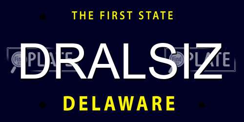 DRALSIZ Delaware License Plate