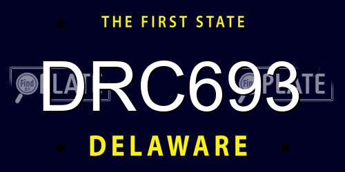 DRC693 Delaware License Plate