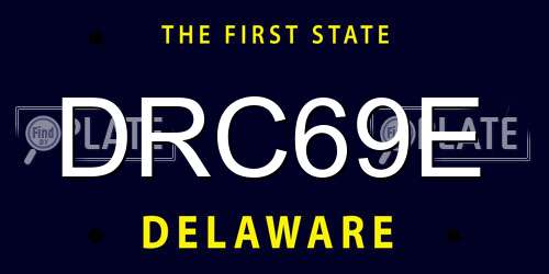DRC69E Delaware License Plate