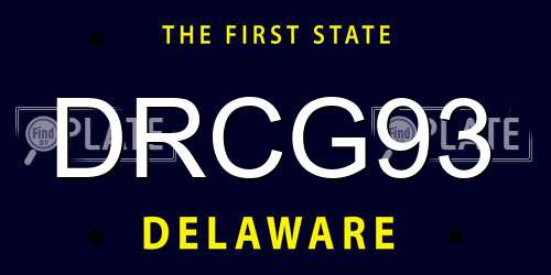 DRCG93 Delaware License Plate