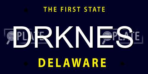 DRKNES Delaware License Plate