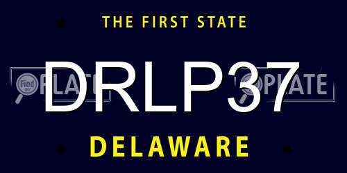 DRLP37 Delaware License Plate