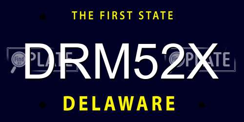 DRM52X Delaware License Plate