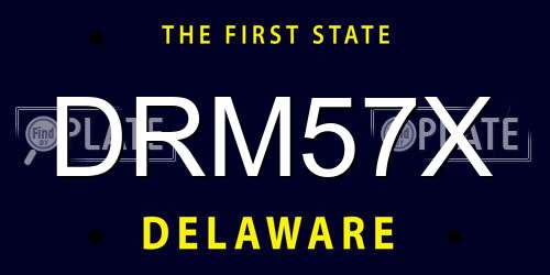 DRM57X Delaware License Plate