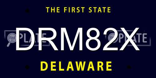 DRM82X Delaware License Plate
