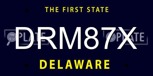 DRM87X Delaware License Plate