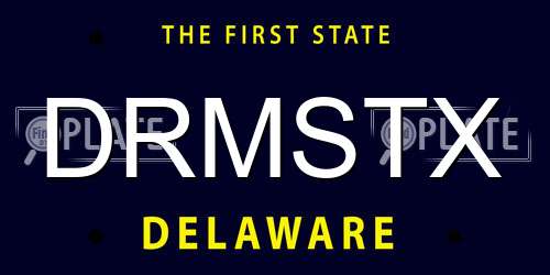 DRMSTX Delaware License Plate