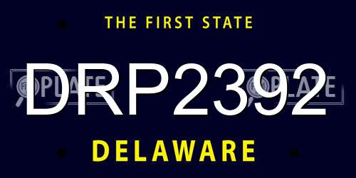 DRP2392 Delaware License Plate