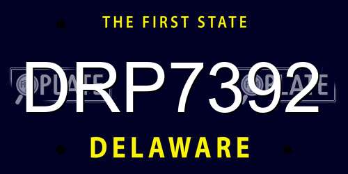 DRP7392 Delaware License Plate
