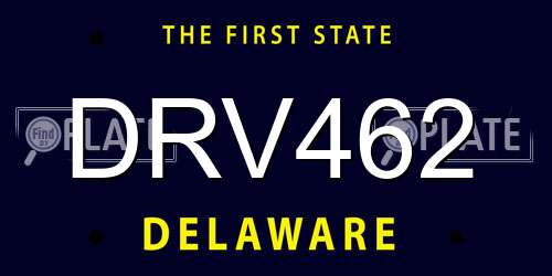 DRV462 Delaware License Plate