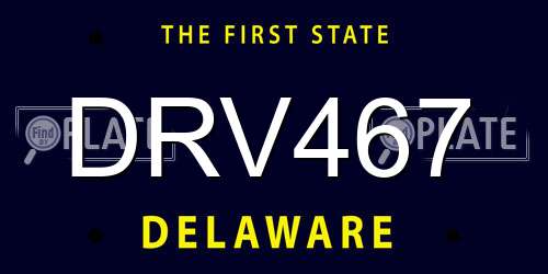 DRV467 Delaware License Plate