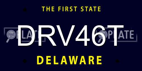 DRV46T Delaware License Plate