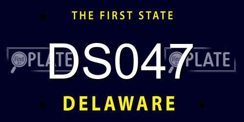 DS047 Delaware License Plate