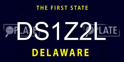 DS1Z2L Delaware License Plate