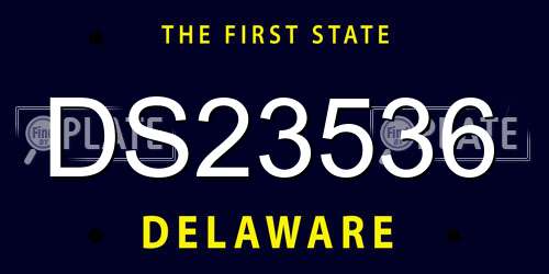 DS23536 Delaware License Plate
