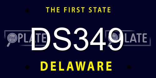 DS349 Delaware License Plate