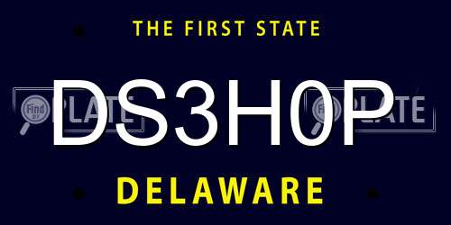 DS3H0P Delaware License Plate