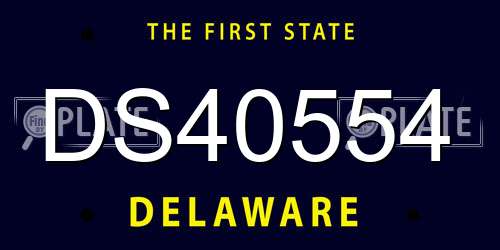 DS40554 Delaware License Plate