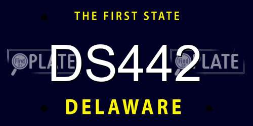DS442 Delaware License Plate