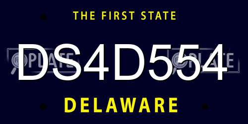 DS4D554 Delaware License Plate