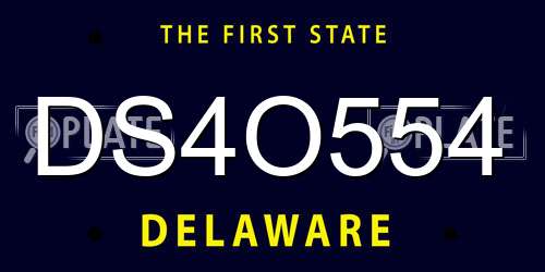 DS4O554 Delaware License Plate