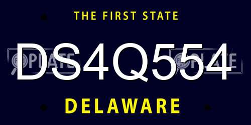 DS4Q554 Delaware License Plate