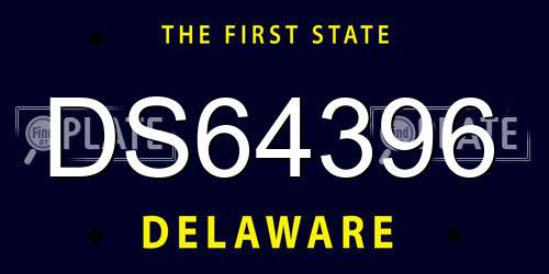 DS64396 Delaware License Plate
