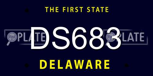 DS683 Delaware License Plate