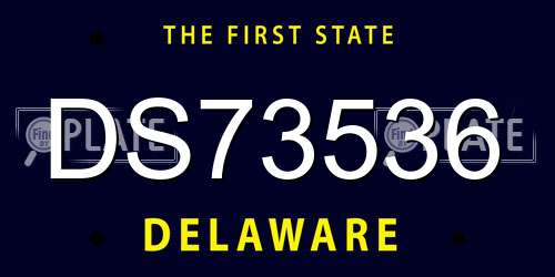DS73536 Delaware License Plate