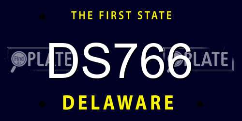 DS766 Delaware License Plate