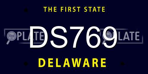 DS769 Delaware License Plate